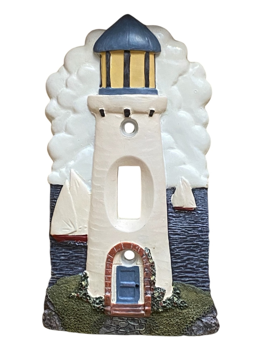 Vintage 1980s Lighthouse Beach Theme Wall Plate Light Switch Panel
